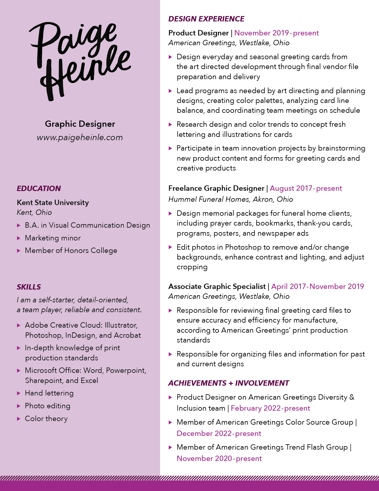 Paige Heinle Resume